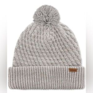 Adidas Twilight Pom Pom Beanie Hat Light Gray Metallic accents Cable Knit One Sz